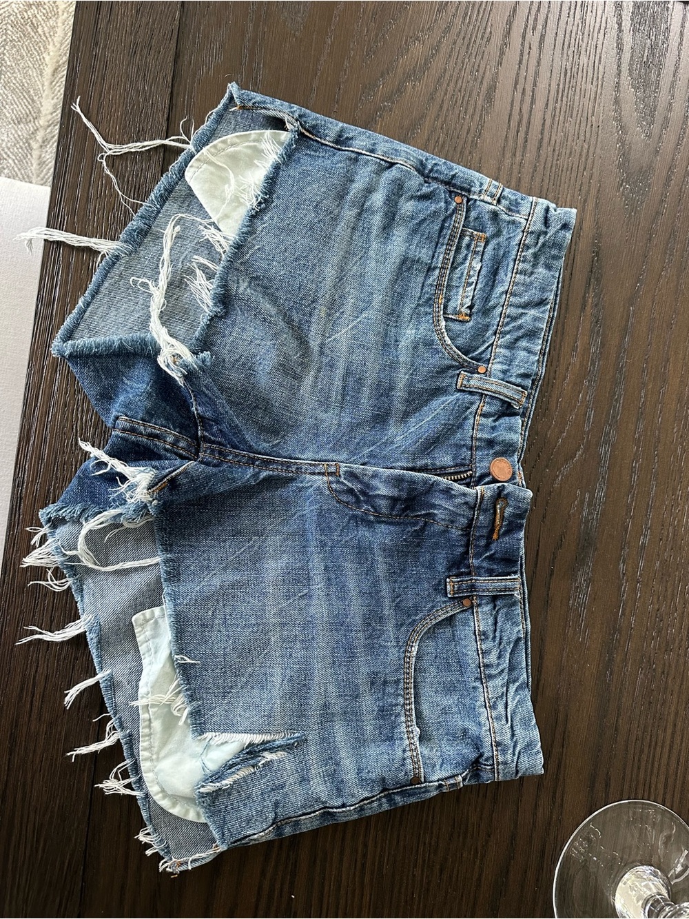 Blank NYC Blue Distressed Denim Cutoff Shorts